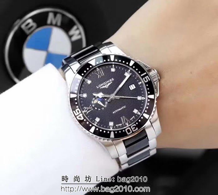 LONGINES浪琴 康卡斯潛水星辰月相系列 高端機械男表 WSS0468